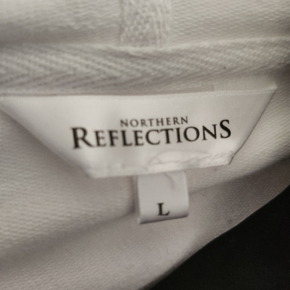 Northern Reflections White Zip Hoodie, Size Large - Picture 3 of 5
